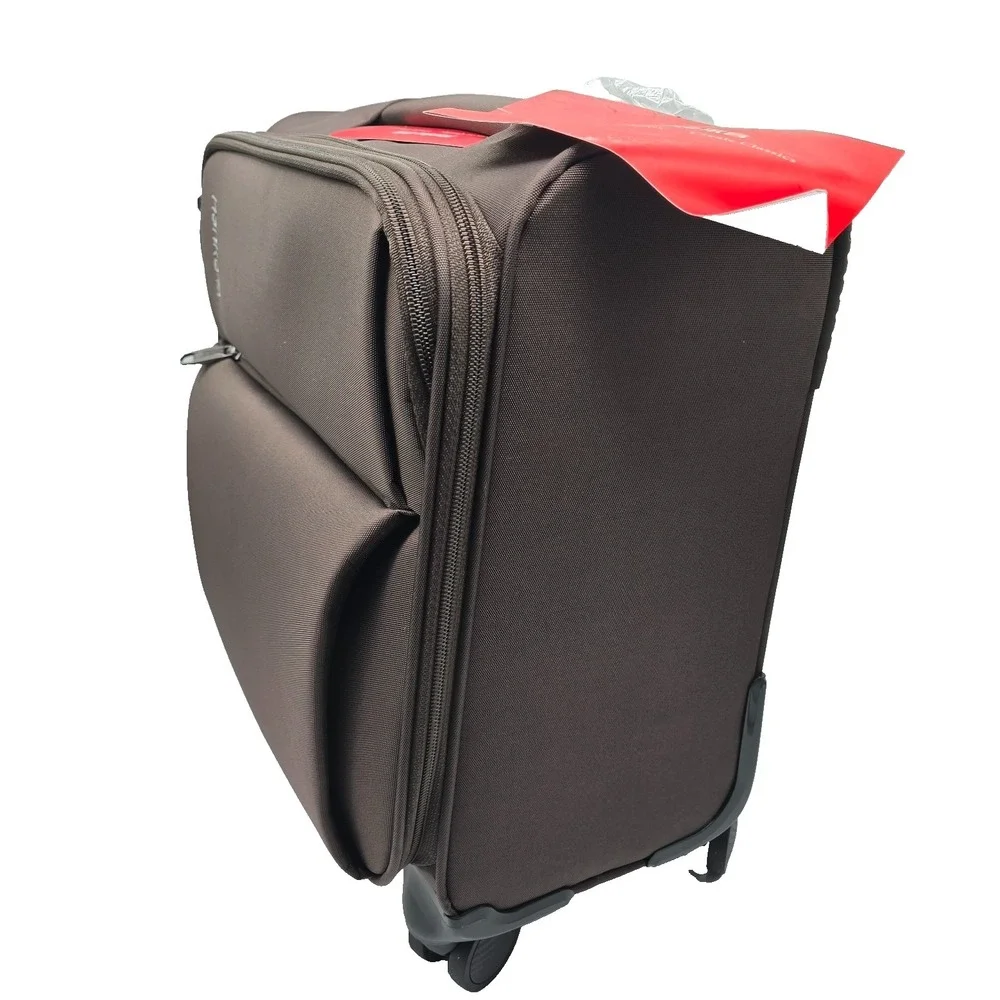 Hanke 16 Inch Underseat Carry On Luggage‎ Spinner Wheels Coffee Softside TSA 30L